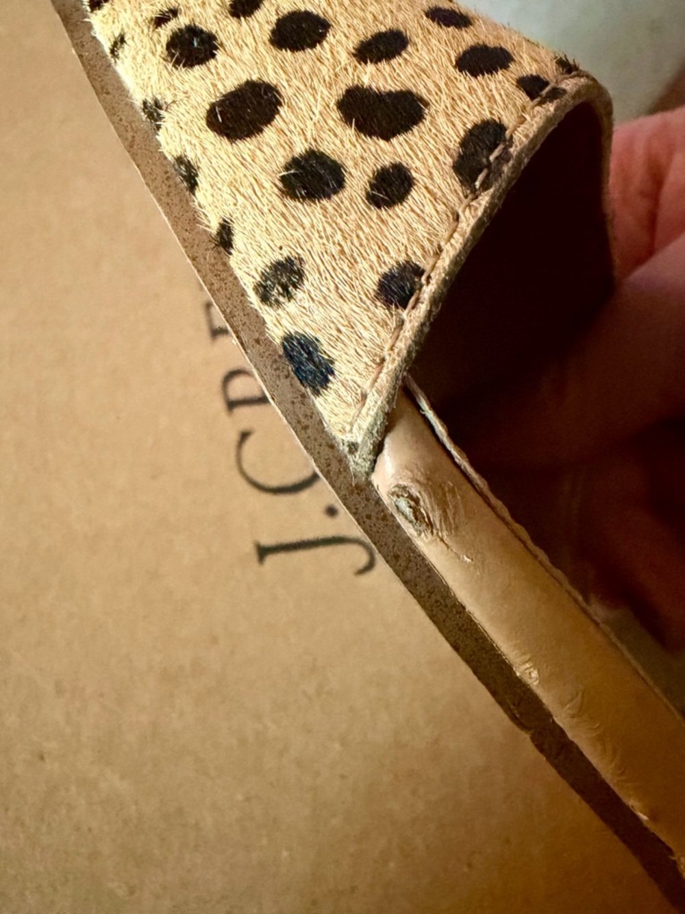 J Crew Spot Dot Zoe Calf Hair D’Orsay Flats - Tan/Black, Size 7. - Picture 10 of 12